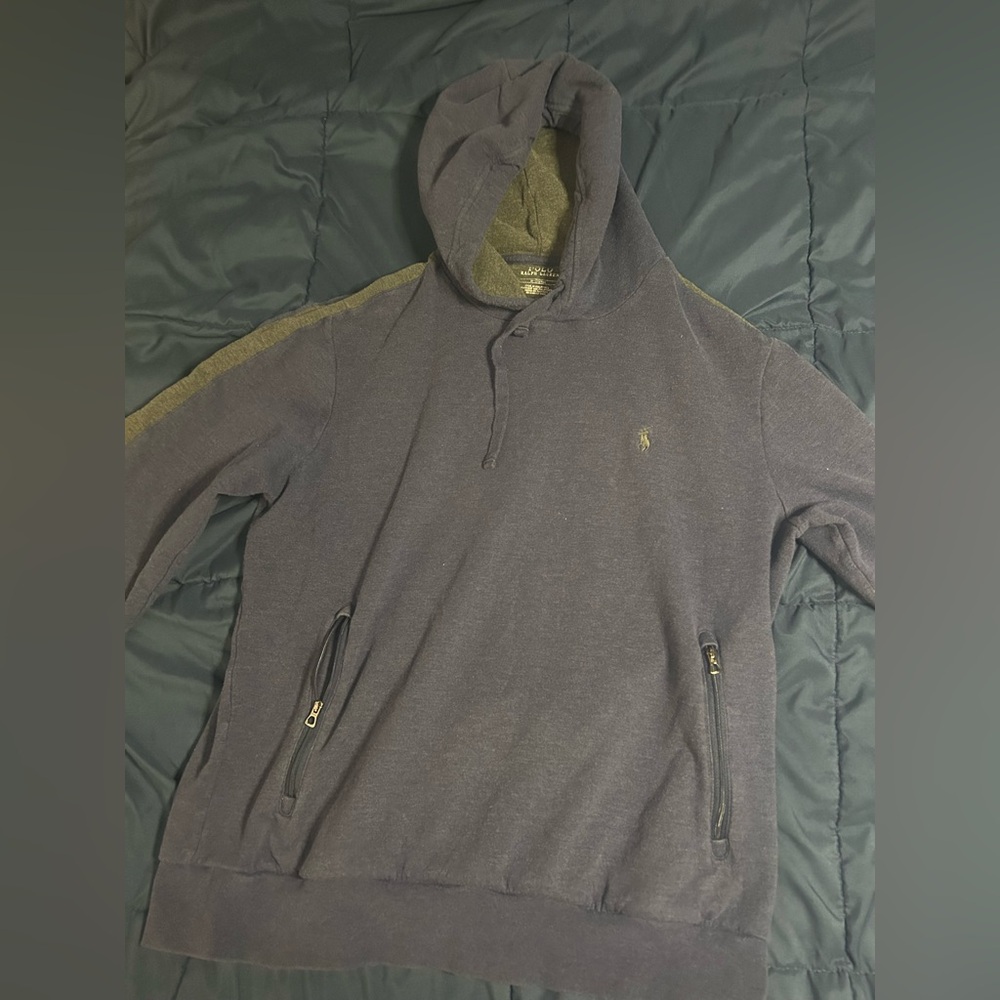 Polo Ralph Lauren Half-Zip Hoodie | Blue & Olive | Size M